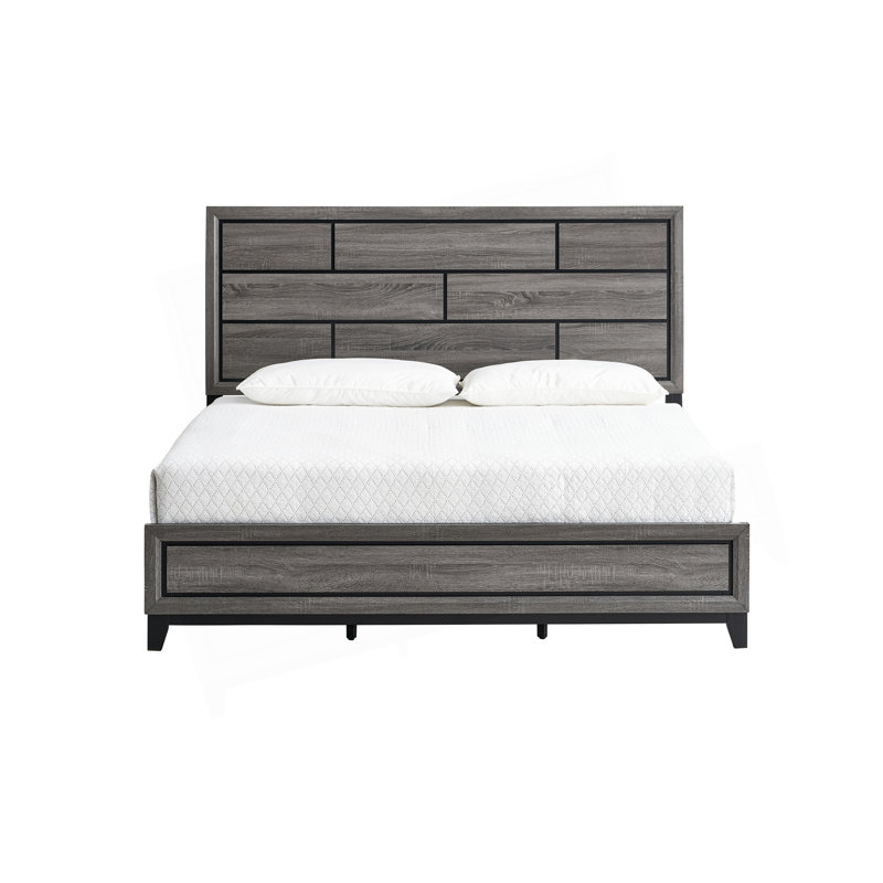 Lit Glasgow G04390A-QB (matelas non inclus), , gris, Grand lit