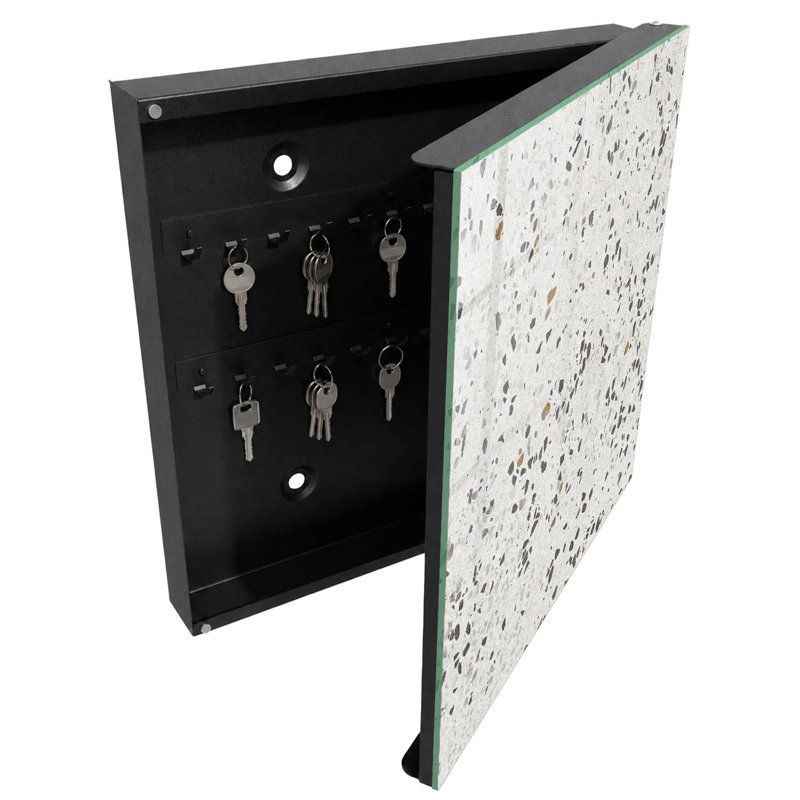 Key cabinet, Opens to the left, 30x30x5, White, Elegance of texture with irregular shapes, 