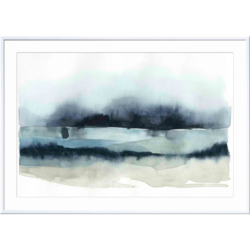 «Stormy Sea II» par Grace Popp - peinture encadrée, H 20 po x l 30 po, Blanc