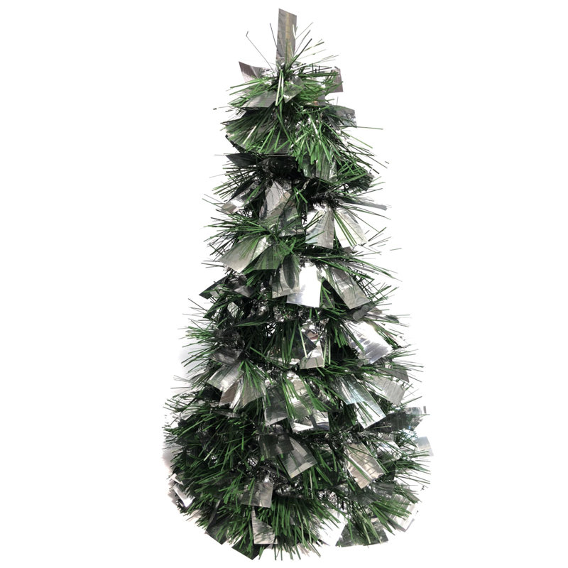 18'' Tinsel, Silver/Green