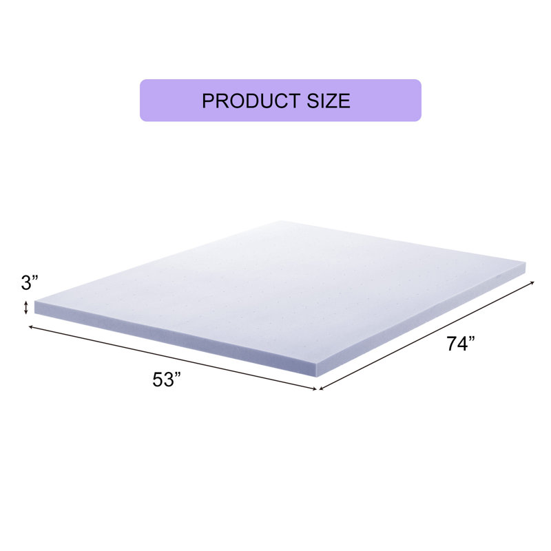 Suffolk 3 in. Memory Foam and Gel Memory Foam Mattress Topper, Full
