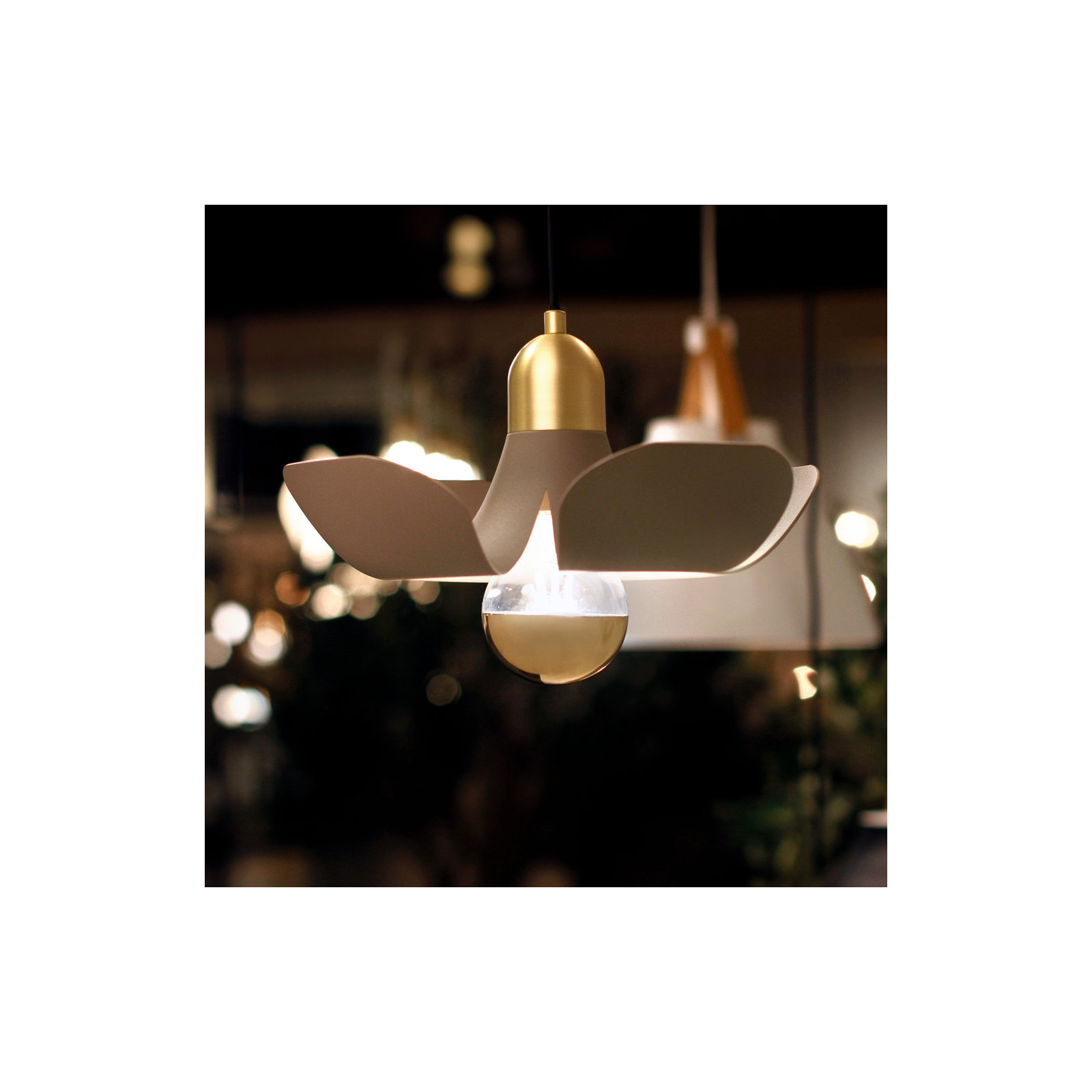 Miruna Single Light Dimmable Pendant, Satin Brass/Silver Gold