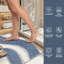 15,75 po X 23,62 po Tapis de bain floqué, antidérapant, doux et très absorbant pour la salle de bain, bleu