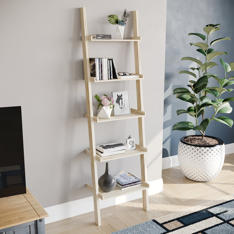 Ogilvie 56cm W Ladder Bookcase, 189cm H, Pine