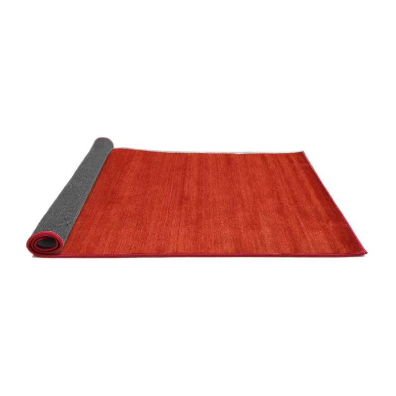 Tapis de zone rouge contemporaine, Rond 5 pi