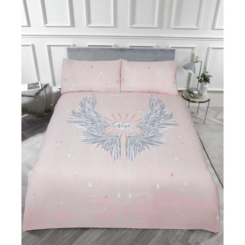 Asia Polyester Graphic Print & Text Bedding with Pillowcases Included, Kingsize - 2 Standard Pillowcases