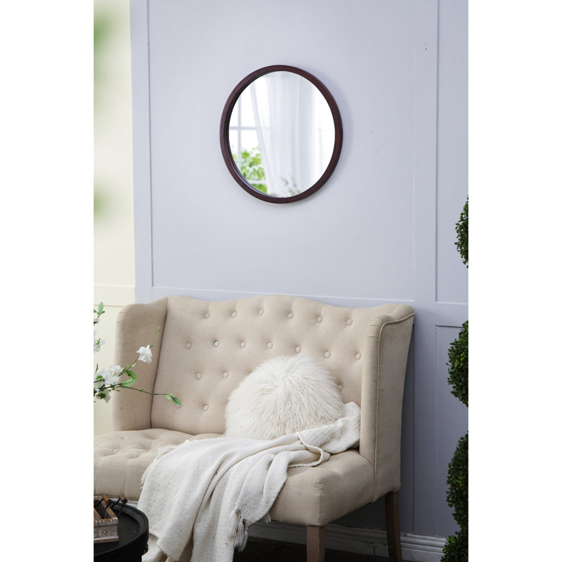 Miroir mural 20 po X avec cadre en bois de noyer, Noyer