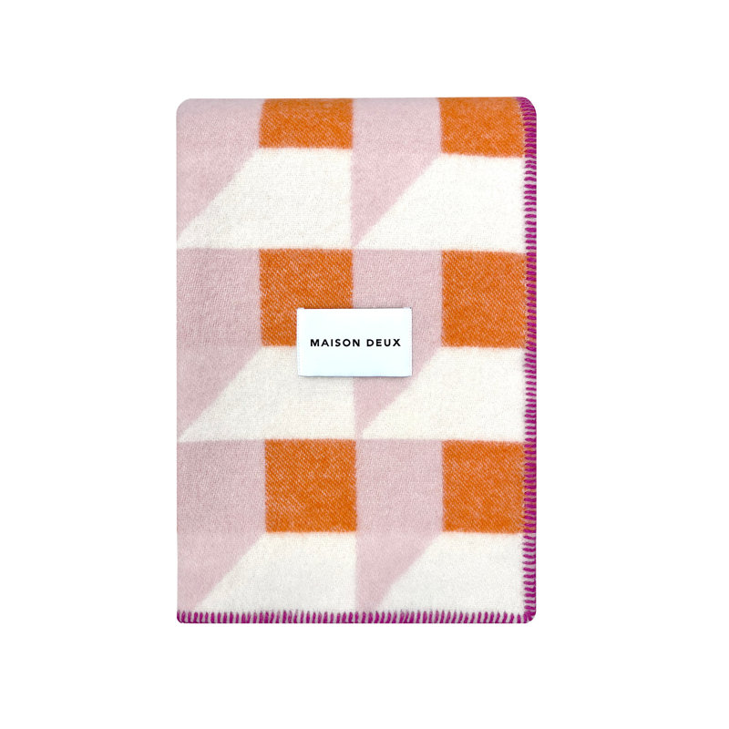 CUBICS Blanket, Pink/Brown