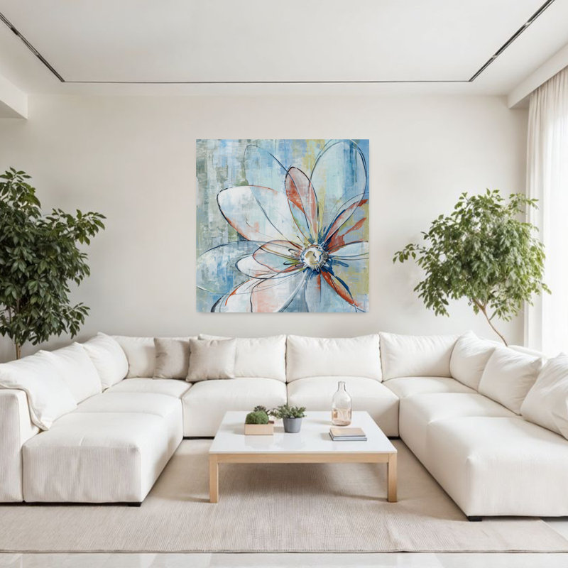 Art floral contemporain, H 48 po x l 48 po