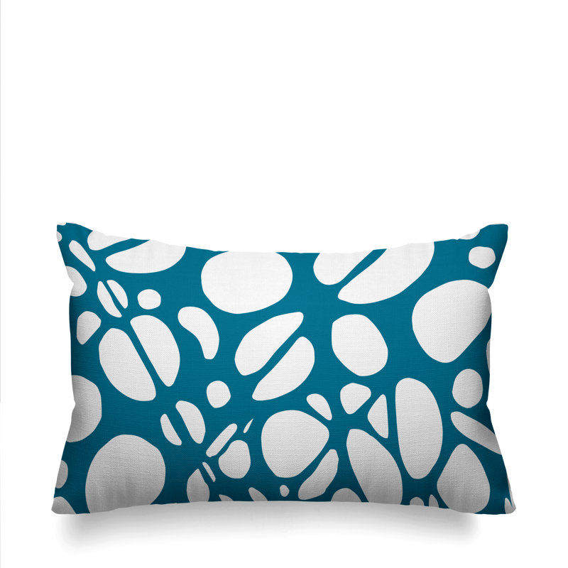 Housse de coussin rectangulaire pour l'extérieur Tribal, Turquoise