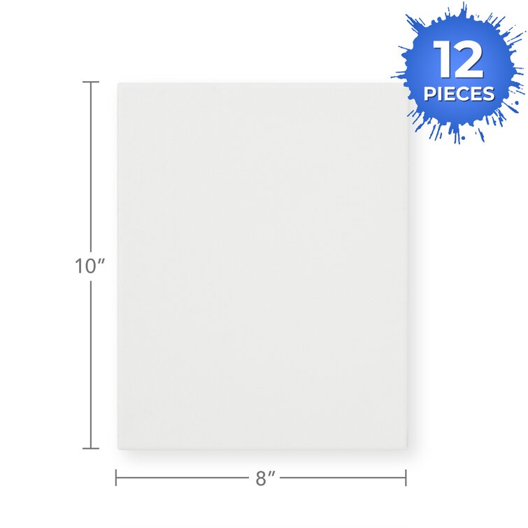 8) Piece Pre-Drawn Stretched Cotton Canvas Painting Kit (8x10
