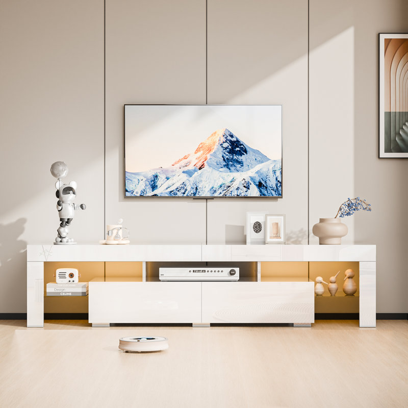 Meuble audio-vidéo Nakesia, Blanc, 66.93"