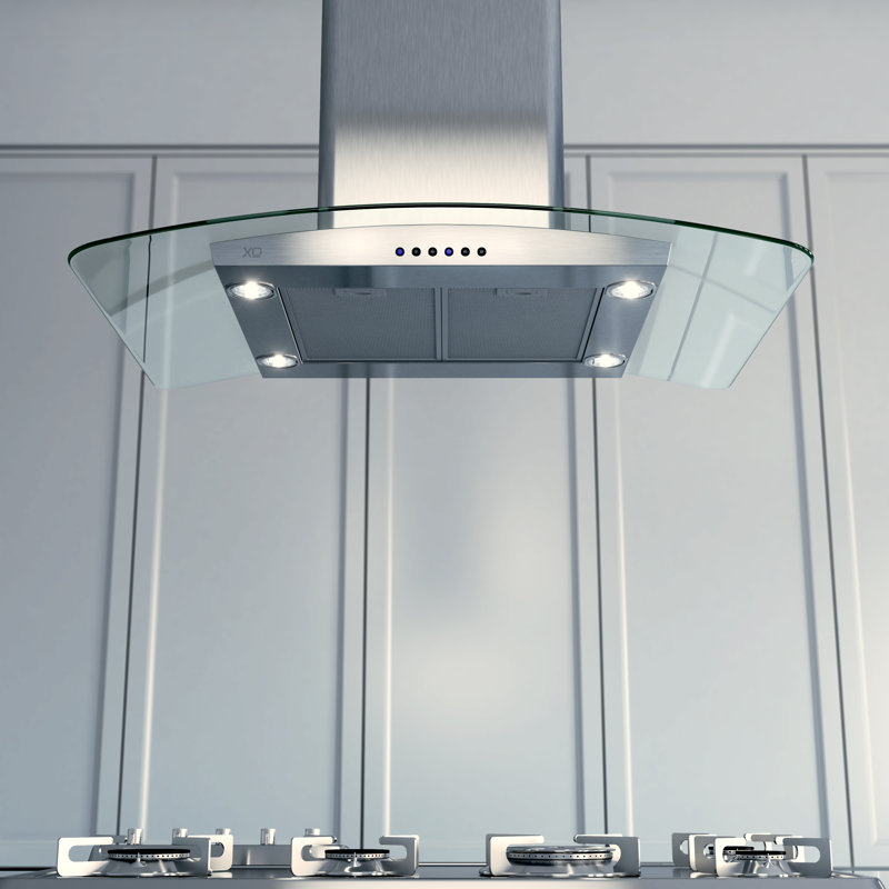 Hotte pour îlot de cuisine convertible 36" 600 cfm