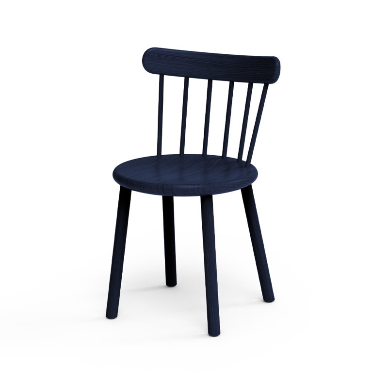 Ai Solid Wood Dining Chair, Black/Blue