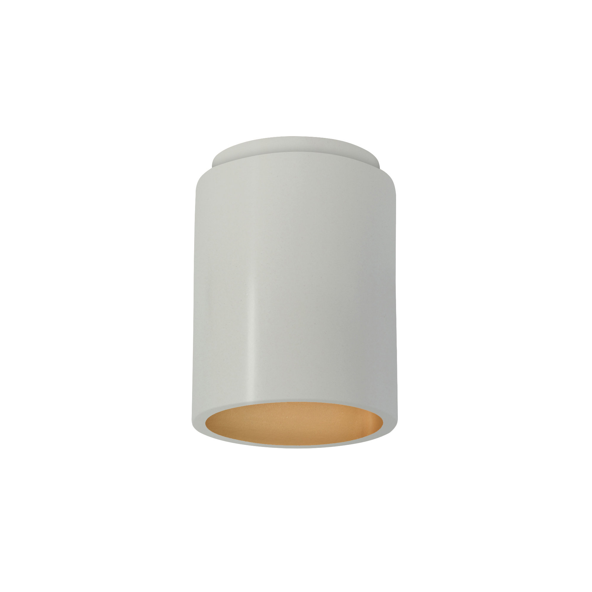 Sumatra Single Light Ceramic Flush Mount, LED (Integrated), Matte White/Champagne Gold