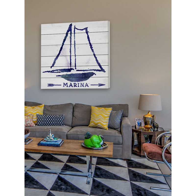 «Marina», reproduction d'art sur bois blanc, 40 po x 40 po
