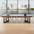 Modern Minimalist Solid Wood Iron Triangle Conference Table with Power Sockets-2023418856