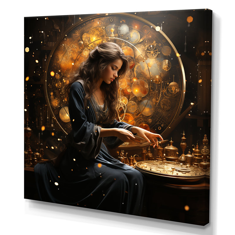 Voyage astrologique I - Astrologie, art mural, Toile tendue, H 36 po x l 36 po x P 1,5 po