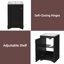 Meuble-lavabo de 20 pouces avec lavabo intégré, tablette réglable, style moderne, noir.