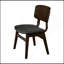 Ensemble de 2 chaises d'appoint de style Mid-Century en bois massif à finition noyer