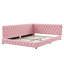 EU Double Teddy Fleece Upholstered Bed with Under-Bed LED & USB Charging, Beige/Pink Bouclé, 140x200cm-1189384958