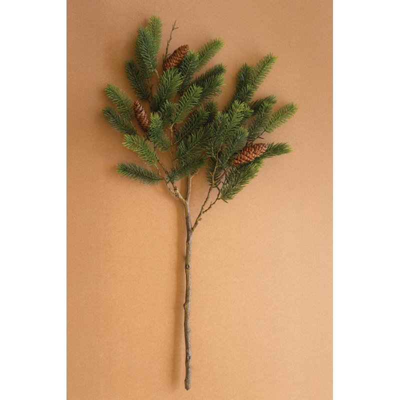  Artificial Fir Spray with Pine Cones for Home Decor – Faux Christmas Greenery Stem, 42" (Set of 4)