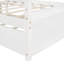 Lit plateforme double à baldaquin avec lit gigogne, idéal pour un usage familial et peu encombrant, avec auvent personnalisable et fabrication robuste