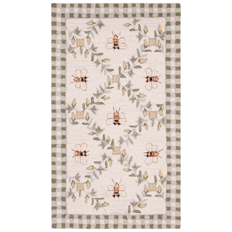 Elara Floral Handmade Wool Area Rug, Rectangle 2'6" x 4'