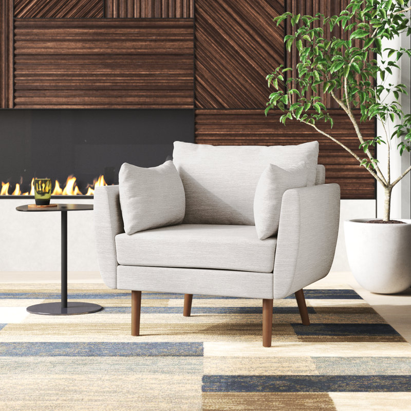 Artemia Upholstered Club Chair, Beige Polyester