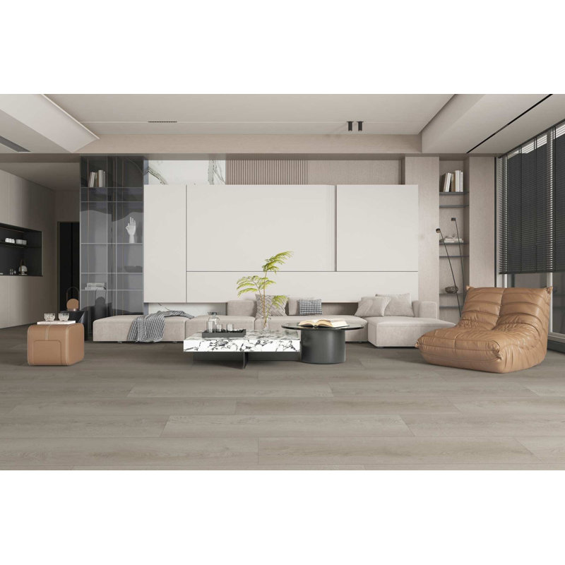Luxury Vinyl Flooring 9 x 48 x 7mm 20 mil in Stone Grey, Stone Gray, 20 MIL - High Traffic Residential
