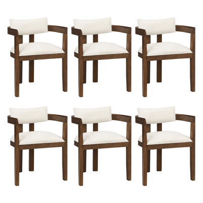 Linen Upholstered Armchair in Beige