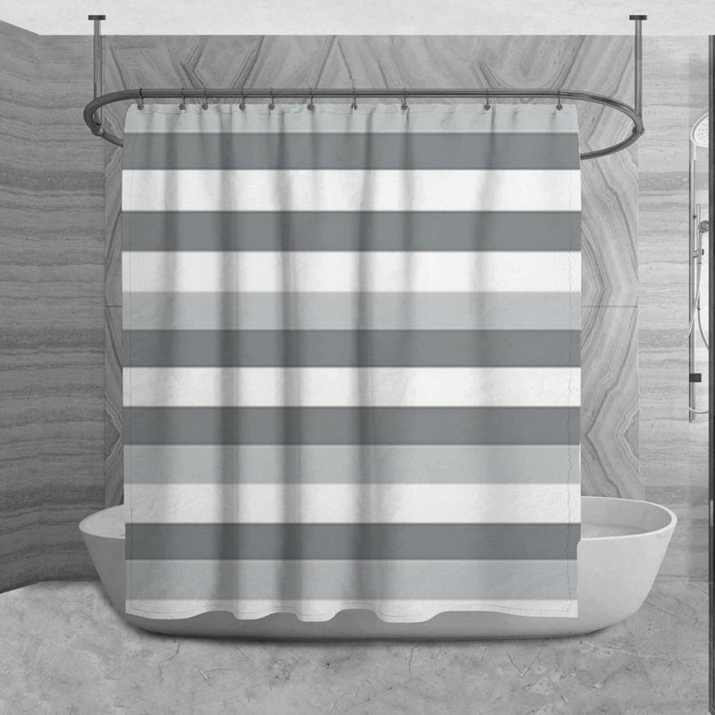 Décor de rideau de douche horizontal gris 47, H 93 po x l 70 po