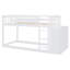 Lit simple superposé simple avec 4 tiroirs et 3 tablettes - blanc
