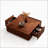 Square Walnut Coffee Table with Two Storage Drawers