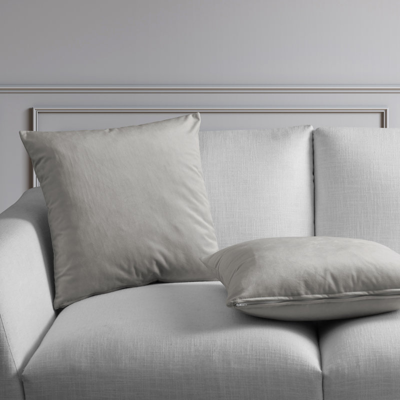 Heritage Plush Velvet Throw Pillow Covers - Decorative Pillow Covers, City Gray