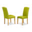 Ensemble de salle à manger 5 pièces comprenant une table de salle à manger carrée et 4 chaises Parson revêtues de similicuir vert automne-2015340265-2082833778-2105174338