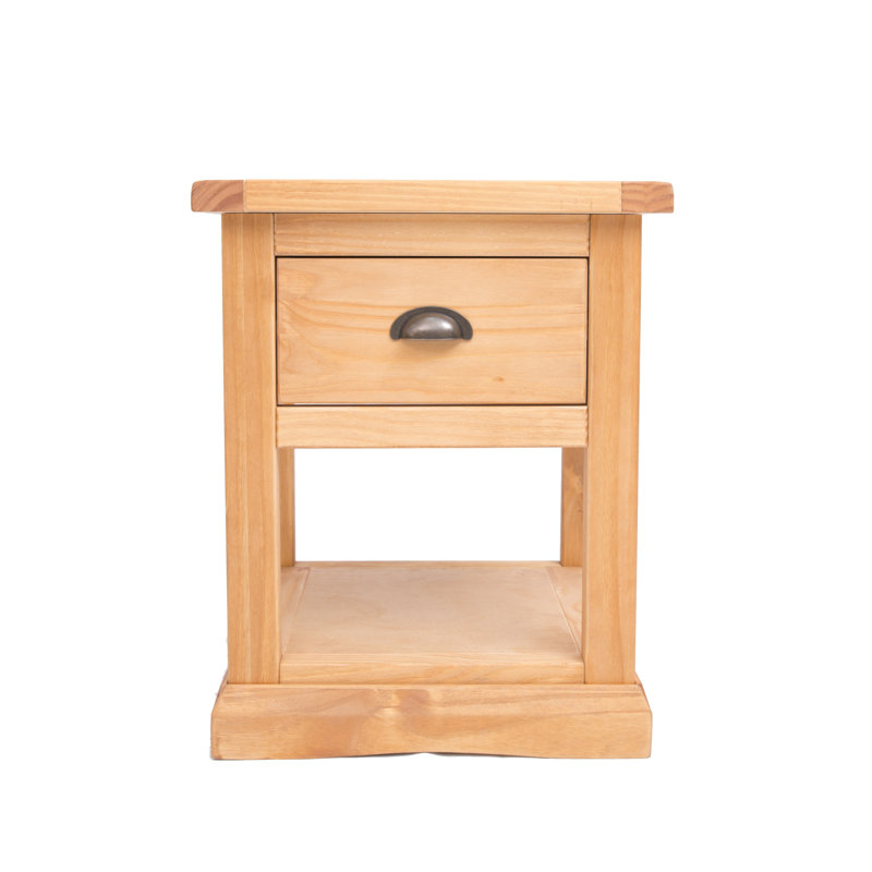 Esquivel 45cm W Solid + Manufactured Wood Bedside Table, Oak