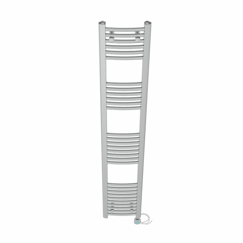 Curved Towel Rail Heated Towel Rails, 180cm H x 30cm W x 3.4cm D, Chrome
