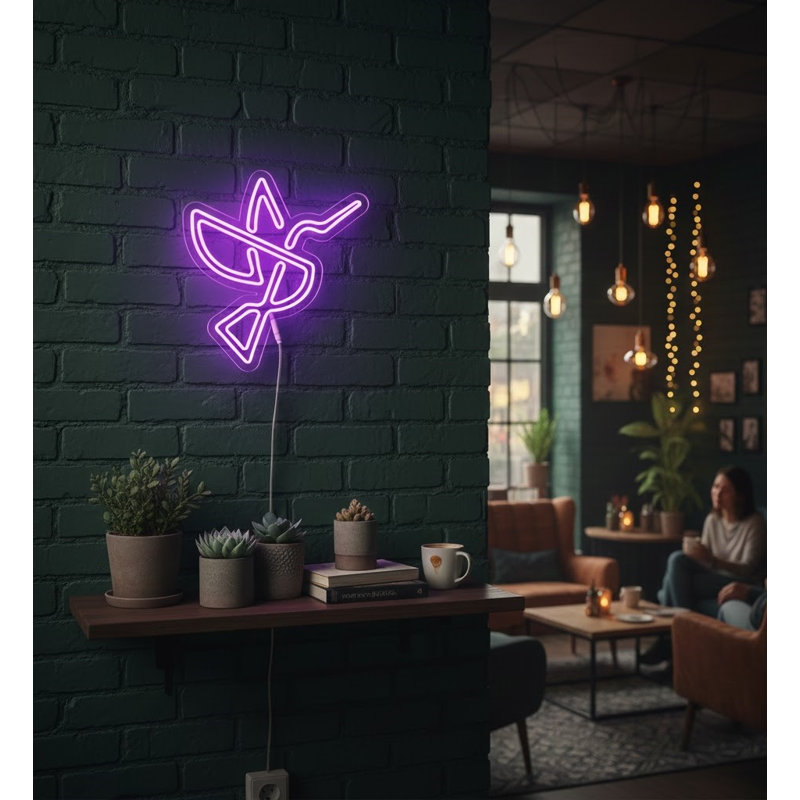  | Enseigne néon en verre cocktail | Fabriqué avec un tube néon flexible et durable qui émet une lueur brillante et uniforme pendant plus de 50 000 heures sans décoloration ni scintillement | 24 x 22 | Mauve