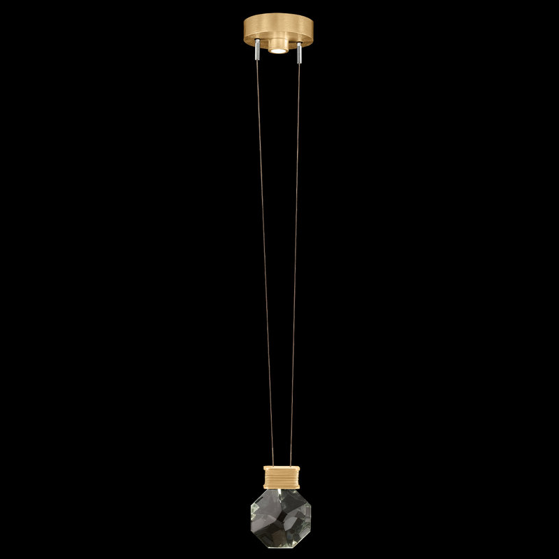 Luminaire suspendu rond l 6 po Aria, Or brossé