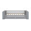 Lit de jour simple avec tablettes et tiroirs, gris