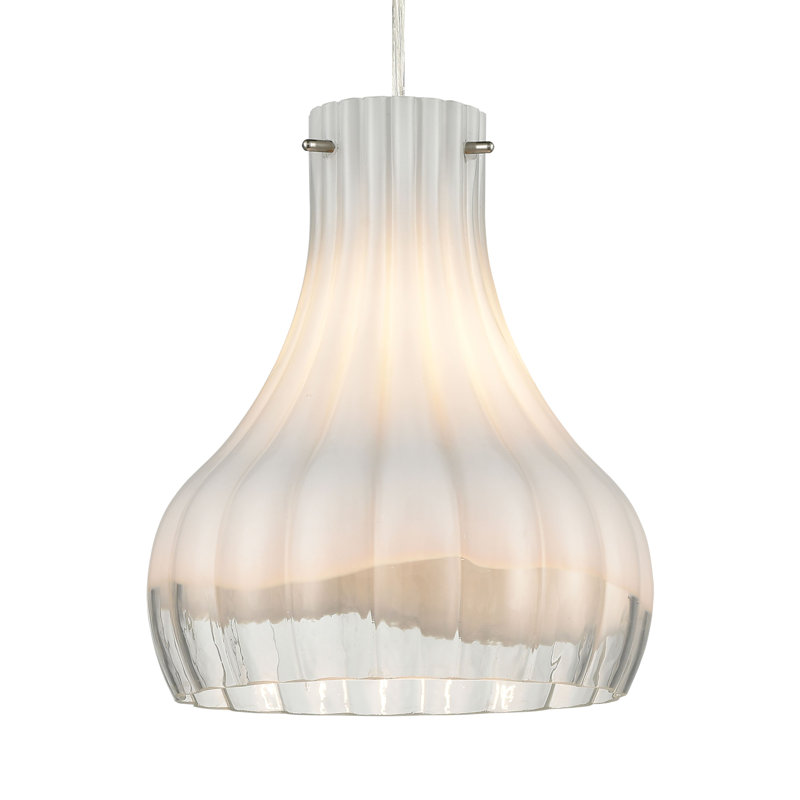 Mini-luminaire suspendu 1 lumière Coastal Scallop, Clair, Blanc