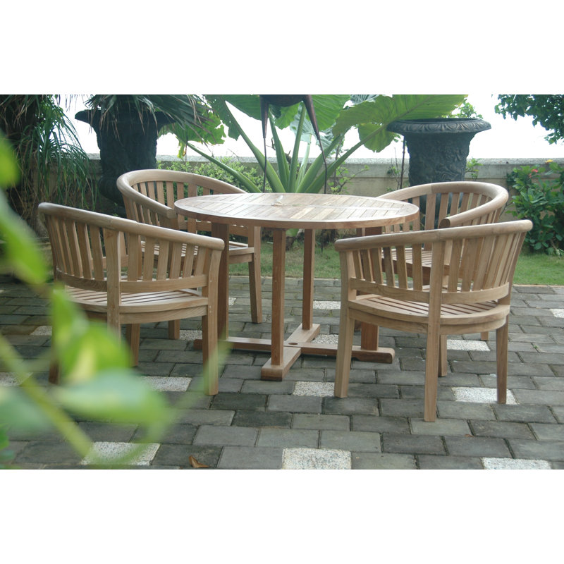 Ensemble repas 5 pièces teck Tosca