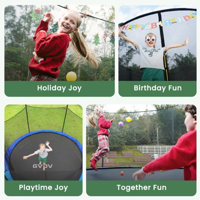 Gvdv 10 Ft Round Backyard / Outdoor Trampoline Set With Safety Enclosure System