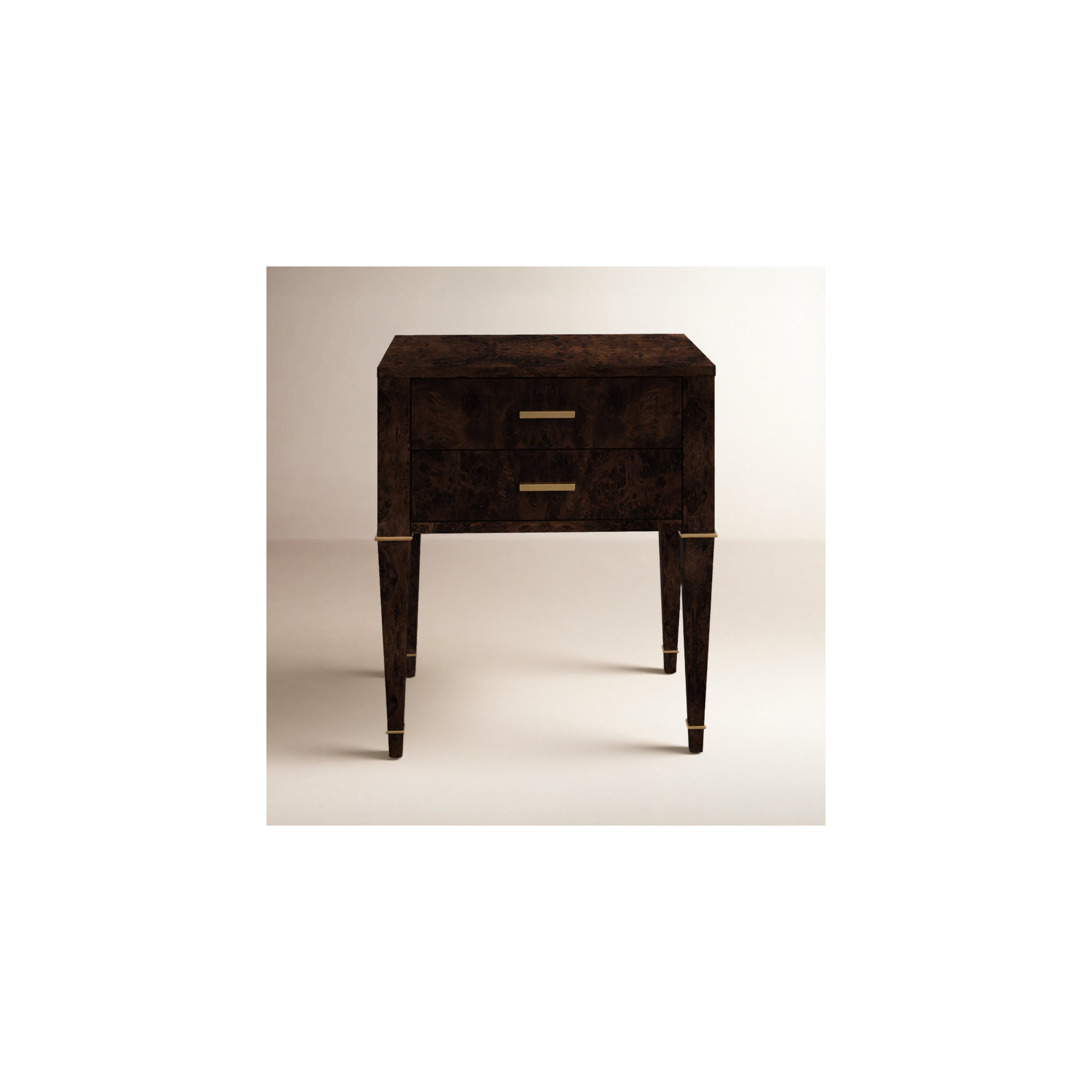 Mazekine 2 - Drawer Nightstand, Dark Burl