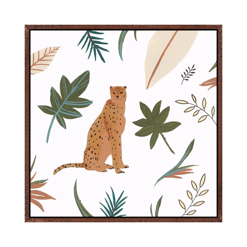 African Cheetah I by Isabelle Z - Print on Canvas, Classic Brown Wood Framed, 45.72 cm H x 45.72 cm W