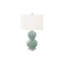 Lighting, H 25 po, céramique bleue, abat-jour ivoire / crème, contemporain-912472747