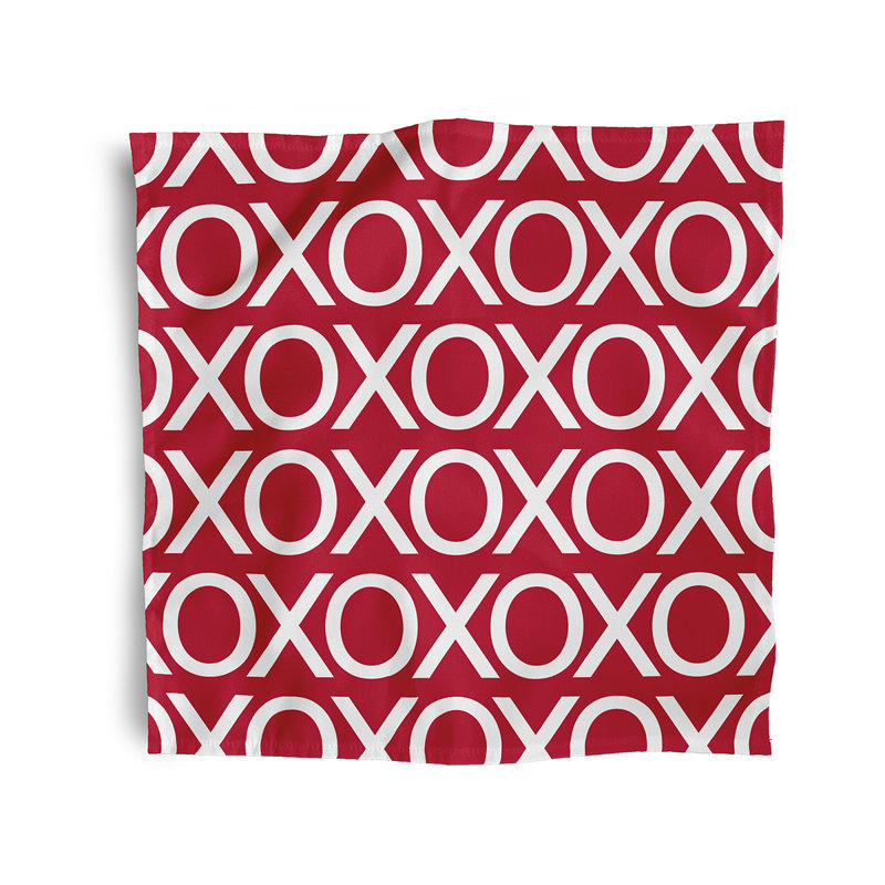 Lashondria Polyester Geometric Square Napkin, Red