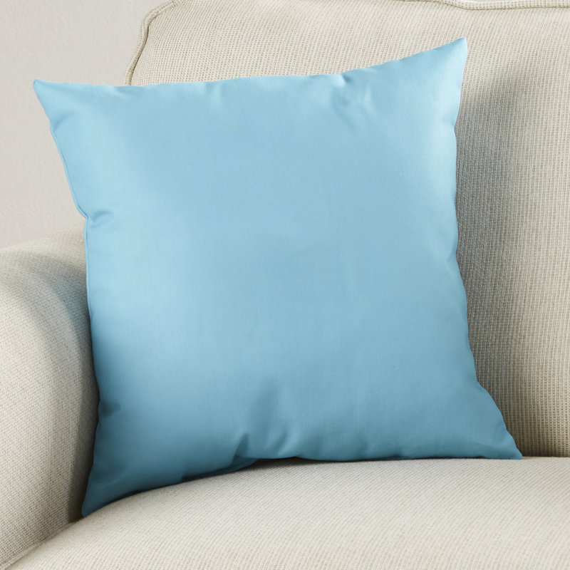 Solid Reversible Throw Pillow, 26" H x 26" W, Bahama/Blue