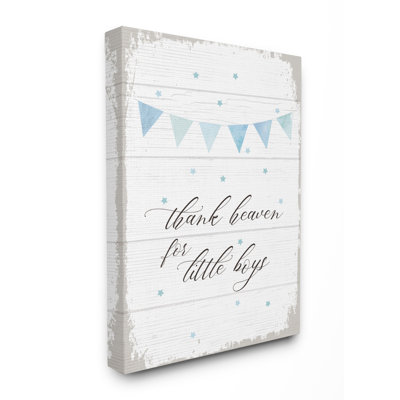 Silvestri Bunting Thank Heaven for Little Boys Planked Look Kids Wall Décor